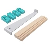 wolfcraft Verlegeset für Laminat - Werkzeug zum Verlegen von Laminat, Parkett oder Kork I zum Renovieren von Wohnungen oder Häusern - Zugeisen, Schlagholz, Abstandskeile - 6931000