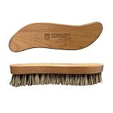 Schrader Schmutzbüste - Vegane Scheuerbürste zur Reinigung von Holz, Fliesen und Leder - Aus Buchenholz und Naturfaser - 20 x 5 cm - 1 Stück