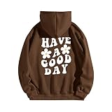 Pullover Teenager Mädchen Teenager Mädchen Pullover Locker mit Kapuze Kapuzenpullover Letter Print Hippie Hoodie Grosse Grössen E-Girl Aesthetic Hoody Sweatshirt 90er Oversized Eleg