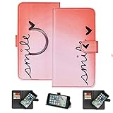K-S-Trade Qualitativ & Innovativ Schutzhülle Handyhülle Für OnePlus 8 Pro Hülle Cover Bookstyle Etui ''Smile'' Rot Standfunk