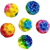 TZEKING 6 Stück Hohe Springender Gummiball,7 cm,Hüpfende Bälle in 6 Farben,Leicht zu Greifen,Geschenke für Jungen und Mädchen,Geeignet für Erwachsene zum Stressabb