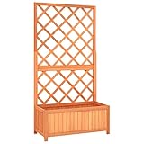 vidaXL Tannenholz Massiv Garten Spalier mit Blumenkasten Gartenspalier Rankgitter Rankhilfe Pflanzkasten Blumenkübel Braun 70x30x135