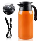 Auto Wasserkocher, 1 L Wasserkocher mit Temperatureinstellung, Auto Wasserkocher, Doppelwand Design, Wasserkocher Edelstahl 304 Edelstahl 12V, Automatische ABSchaltung, Trockeng