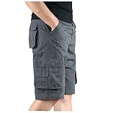 Workwear Herren Klassische Mehrfachtaschen Cargo Shorts Kurze Arbeitshosen MäNner Baumwolle Bermuda Shorts Sommershorts Atmungsaktiv Trekkinghose Kurz Wanderhose Multi T