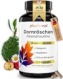 120 Dornröschen Abendroutine Weißdorn Kapseln - Apigenin Citrus Bergamot & Weißdorn Extrakt - ohne chemische Schlafmittel extra stark rezeptfrei/Schlafmittel zum Durchschlafen - Weiß