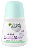 Garnier Roll-On Deo für Frauen, Deodorant mit frischem Duft und bis zu 48 Stunden Schutz vor Achselnässe und Körpergeruch, Mineral Protection 6in1 Anti-Transpirant, 1 x 50