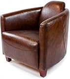 Phoenixarts Echtleder Vintage Sessel Ledersessel Braun Design Lounge Clubsessel Sofa Möbel NEU 443