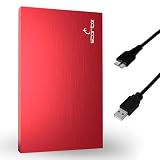 Storite Externe tragbare Festplatte 200 GB mit USB 3.0, externer Backup-Speicher, schnelle Datenübertragung, geeignet für PC, Mac, Xbox One, Windows, Gaming, Laptop und Desktop (rot)