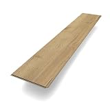 Bodenglück Laminat 'Eiche Tuniswald' Braun | Klicklaminat Holzoptik einfach zu verlegen | robust und pflegeleicht | 1292 x 246 x 8 mm | Paketpreis für 2,54m² | Fußbodenheizung geeignet, 4V-F