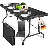 KESSER® Buffettisch Tisch klappbar Kunststoff 183x76 cm Campingtisch Partytisch Klapptisch Gartentisch für Garten, Terrasse und Balkon zusammenklappbar 6 Personen inkl. Cover & Tragegriff,
