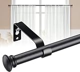 Edelstahl Gardinenstange, 71-472 cm mit Teetassendeckel Halterungen - Dekorative für Schlafzimmer, Mattschw
