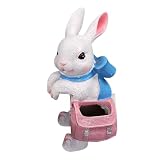 Garten Bonsai Kreative Kaninchen Rucksack Garten Dekorationen Geschenke Harz Tier Topf Hängen Anhänger Büro Federhalter Obstkiste Mit Deckel (Blue, 18x9x9cm)