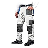 Leber&Hollman LH-FMN-T_WSN50 Formen Schutzhose, Weiß-Grau-Blau, 50 Größ