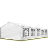 Partyzelt Pavillon 5x10 m in weiß PE Plane 350 N Wasserdicht UV Schutz Festzelt G