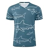 sanluoli Fußballtrikot für Fans, Herren, Damen, Jugendliche, Black Shark Cyan, S