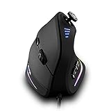 zelotes Ergonomische Maus mit Joystick,10000DPI,11 Programmierbare Tasten,USB Optische Vertikale Gaming Maus mit Kabel,für Laptop,Computer,PC,Schw