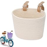 Kinder-Fahrradkorb for Mädchen, vorderer Fahrradkorb, einfach zu installierende verstellbare Riemen for Laufräder, Roller(A7)