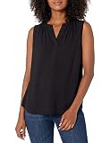 Amazon Essentials Damen Ärmelloses, gewebtes Hemd, Schwarz, M