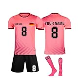 Fußball Trikot Shorts Socken Set Jungen, Trikot Kinder, Personalisierte Fussball Trikot mit Namen Nummer und Team Log