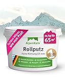 AlpenKalk Feiner Rollputz für Innen I 24 kg für ca. 65 m² I 0,5 mm Körnung I Verarbeitungsfertig & streifenfrei wie vom Profi I Atmungsaktiv, schimmelhemmend & lösung