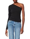 Urban Classics Damen Oberteil Ladies Asymmetric Longsleeve T-Shirt, Schwarz (Black 00007), Medium (Herstellergröße: M)