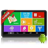 Android Navigationsgerät für Auto LKW 2024 - GPS Navi Auto 7 Zoll LKW Navigation mit Wlan, Europa UK 52 Karten, Lebenslang kostenloses Kartenupdate, Blitzerwarnung Spracheführung POI Fahrsp