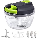 SOMLAW Zwiebelschneider Manuell, 520ml Zwiebel Zerkleinere mit 6 Klingen und 1 Mixer, Zwiebelhacker Gemüseschneider, Multizerkleinerer Manuell, Vegetable Onion Chopper Multischneider Knoblauchhack