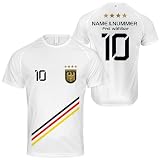 DE FANSHOP Original Personalisiertes Fußball Triko Deutschland Fussball Trikot EM 2024 mit eigenem Namen Ideal für Jung und Alt Herren Damen Jungen Kinder Geschenke für Fans der Nationalmannschaft Z3