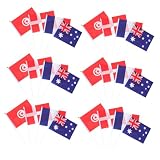 TINEASUR 40St nationale Stockflagge Nationalflagge auf Stock Internationale Flaggen auf Stöcken Konzertfahne dänische flagge dänemark flagge kleine Fahnen weltweit kleine Flaggen Poly