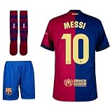 Gokaynex Barcelona LMS10, #10 Trikot Kinder Set mit Shorts und Socken, Neue Saison 24/25 Trikot für Kinder Special Design Limitierte Auflage, Fußballtrikot Trainingstrikots Fußballfans (176)