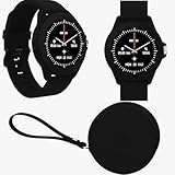 FOREVER Colorum CW-300 Schwarz Smartwatch Wasserdicht IP68 - Pulsuhr mit Schrittzähler Schlaftracker Kalorienzähler - Lange Akkulaufzeit - Android/iOS Sportuhr Damen Herren Unisex Stilvolles Desig