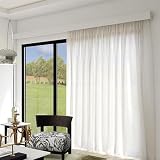 Fenstervorhang Querbehang Box mit Schiene, dekorative Volant-Panel Decken- oder Wandmontage, Weiß Verstecktes Vorhangschienensy