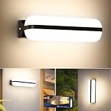 Letlit Wandleuchte LED Innen, 20W 2000LM Moderne Wandlampe Außen Up and Down Beleuchtung, 4000K IP65 Feuchtraumleuchte Aussenlampe Kellerlampe Wand, LED Lampe für Treppe Flur Keller Garten WC Garag