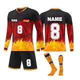 Deutschland Tshirt Dfb Trikot Herren Em 2024 Deutschland Trikot 3-Teilig Set Generisch Langärmeliges Fußball Trikot für Kinder Trikot, Trikots Shorts Socken Set Erwachsene/KinderHerren L3