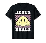 Lustiger religiöser christlicher Jesus heilt Pflaster, groovig, Retro T-S