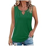 Narnhuci Tank Top Damen Ausgehöhlte V Ausschnitt Oberteile Rippenstrick Tanktops Frauen Ärmellose Cami Tops Einfarbig Sommertop Weich Bequeme Camisole Casual Trägertop Sommer Tunic S
