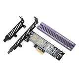 ELUTENG M.2 NVMe zu PCIe 4.0 X1 Adapter Karte, Aluminium-Kühlkörper-Lösung, M.2 SSD PCI Express NVMe Adapter Erweiterungskarte für PCIe 4.0/3.0 X1/X4/X8/X16 und 2230 2242 2260 2280 SSD
