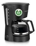Emerio Filter Kaffeemaschine klein | 0.6L Glaskanne für bis zu 5 Tassen frischen Kaffee | herausnehmbarer Permanent-Filter | Anti-Tropf-Funktion | 40 Min. Auto-Off | 600 Watt | BPA frei | CME-116801