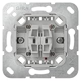 GIRA 310500 Wippschalter Einsatz 10 AX 250 V~ Serienschalter | schwimmende Schaltwippe | LED‑ready | Spannungsprüfung von vorn | Schnellbefestigung | Thermoplastsockel | Profi Elek