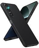 SineOrdo Sony Xperia 1 V Hülle,Handyhülle Für Sony Xperia 1 V Schutzhülle Dünn Hüllen Silikon TPU Sturzfest Weiches Case Matte - Schw