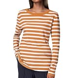 Langarmshirts für Damen, Damen-T-Shirts, langärmelig, Rundhalsausschnitt, Basic-T-Shirt, bequem, bedruckt, Bluse, Tech, Orange, M