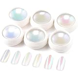 BISHENGYF 6 Chrom Glitzerpuder, Chrome Nail Powder, Spiegel Effekt Chrome Pigmente für Nagelkunst und Nageldesign Starter (Weiß)…