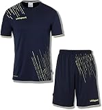 Uhlsport Jungen Score 26 Fußball Trikot-Set - Fußball-Set Bestehend Aus Trainings-Shirt Und Trainings-Hose, Marine/Fluo Gelb, 164 EU