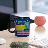 SDAEMQ Tasse Kaffeetassen,Periodensystem der Elemente,Große 330ml Mit Henkel 100% Handbemalt Trinkgläser Keramik,versch. Frauen,Jahrestag,Muttertag