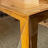 laro 0,30 mm Dicke Tischfolie Tischdecke Transparent Durchsichtig Abwaschbar Garten-Tischdecke Tischschutz-Folie PVC Plastik-Tischdecken Wasserabweisend Eckig Meterware |07|, Größe:100x190