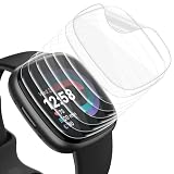 Tuocal 8 Stück Schutzfolie kompatibel mit Fitbit Versa 4 / Fitbit Versa 3 / Fitbit Sense 2 / Fitbit Sense Folie, Kratzfest Blasenfreie Selbstheilende TPU Displayschutz Folie, HD