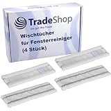 Trade-Shop 4x Mikrofaser Wischtuch Wischbezug kompatibel mit Kärcher WV52, WV52 Plus, WV60, WV60 Plus, WV70, WV70 Plus/Fensterreiniger Fenstersaug