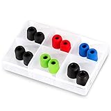 KLIM Kopfhörer Aufsätze mit Memory-Schaumstoff - NEU 2024 - Innovative Memory Foam Ear Tips - Set mit 12 Kopfhörer Stöpsel - Extrem bequemer, die von Außengeräuschen isolieren (4,9 mm)