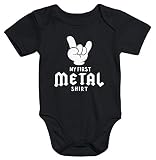 MoonWorks Kurzarm Baby Body My First Metal Shirt Hardrock Heavy Metal Bio-Baumwolle, 3-6 Monate, Metal Shirt Schw