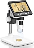 AOPICK Mikroskop Handy, LCD Digital Mikroskop 50X-500X Auflösung, 4,3-Zoll 1080P USB Mikroskop mit 8 einstellbaren LED Licht, PC-Ansicht, für Erwachsene/Kinder, kompatibel mit MacOS Window